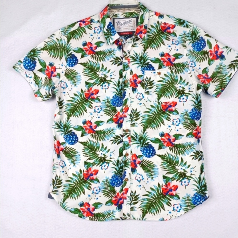 MBX denim wear short sleeve Hawaiian shirt Sz XL